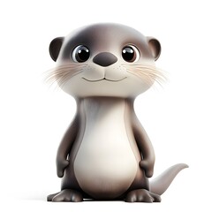 Cute 3D Otter Character