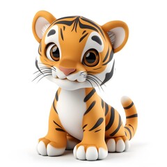 Naklejka premium Cute 3D Tiger Character