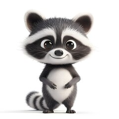Cute 3D Raccoon Character