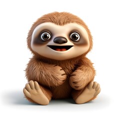 Fototapeta premium Cute 3D Sloth Character