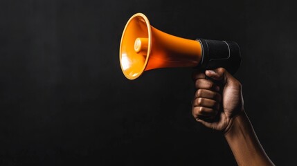 Empowering Black Lives Matter Concept with Megaphone Symbolism