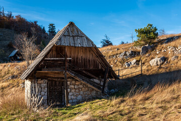 Old barn on the mountain