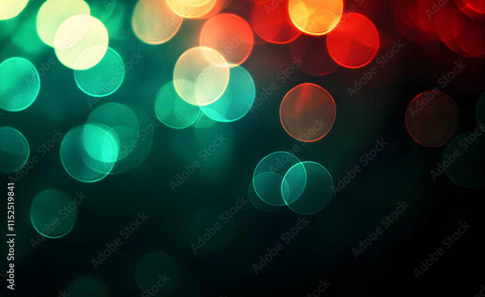 Poster abstract teal and red bokeh background