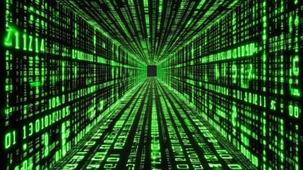 Abstract technology background representing digital chaos, symbolizing data streams, cybersecurity, cloud computing, supercomputing, and neural networks with vibrant colors and complex patterns

