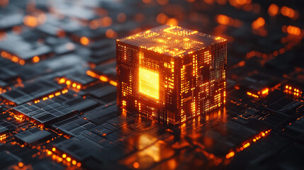 Abstract technology background representing digital chaos, symbolizing data streams, cybersecurity, cloud computing, supercomputing, and neural networks with vibrant colors and complex patterns

