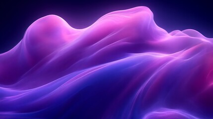 Obraz premium Abstract Purple and Blue Wave Form Digital Art