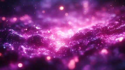 Obraz premium Glittering Purple Landscape With Sparkling Lights