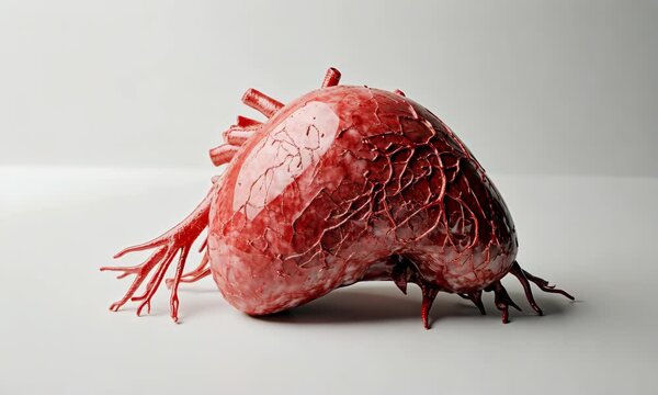 Human healthy pancreas. The camera revolves around a pancreas.