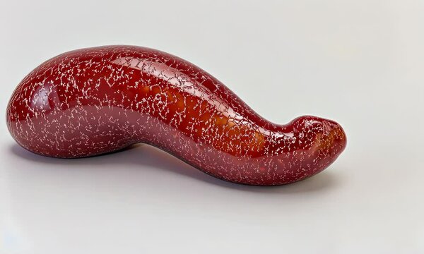Human healthy pancreas. The camera revolves around a pancreas.