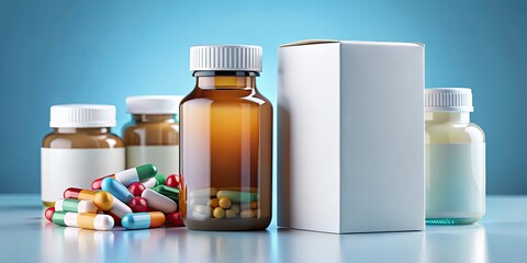 pharmaceutical packaging, colorful capsules