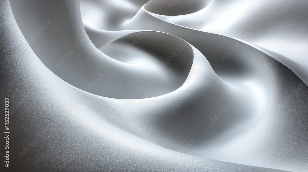 Poster Smooth, flowing fabric creating elegant curves and textures in soft light.
