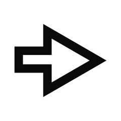 Simple minimalist black arrow with hollow outline