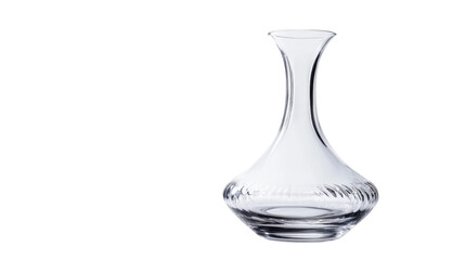 Crystal-clear wine decanter, transparent background