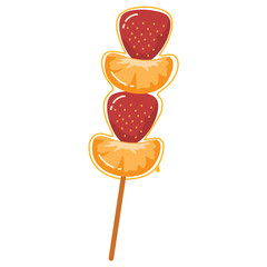 Skewers of Mixed Fruit street food
