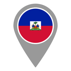 Haiti flag location pin, flag application, Flag on Location Pin, graphic design, map pointer, vector illustration.