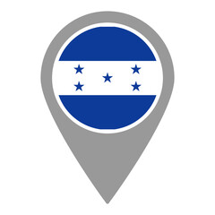 Honduras flag location pin, flag application, Flag on Location Pin, graphic design, map pointer, vector illustration.