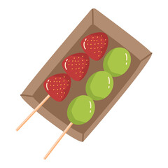 Traditional Chinese Dessert - Candied Fruit on a Wooden Stick