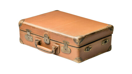 Retro travel suitcase, transparent background