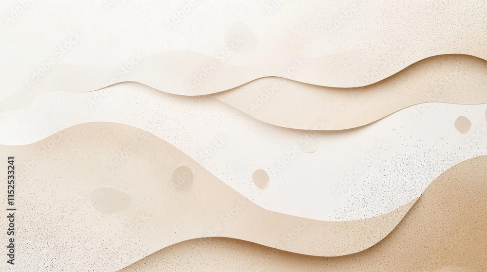 Poster soft abstract background with beige waves and textured patterns in neutral tones
