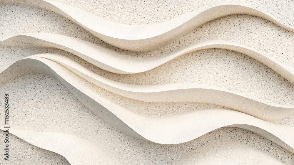 Poster abstract texture of soft flowing waves in cream color on a sandy surface