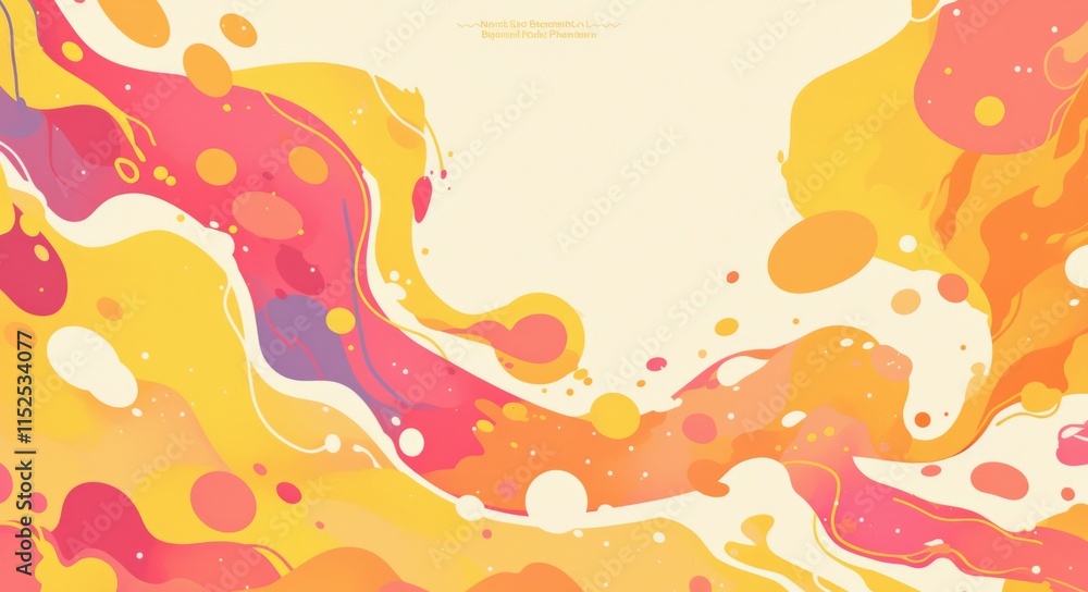 Poster abstract water drop shapes in orange and pink color scheme on a white background, simple and visuall