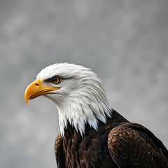 Obraz premium Bald american eagle isolated with white background