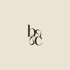 dynamic line monogram logo luxurious concept BC elegant wedding letter