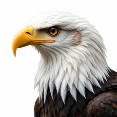 Obraz premium Bald american eagle isolated with white background