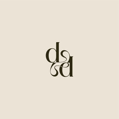 dynamic line monogram logo luxurious concept DD elegant wedding letter