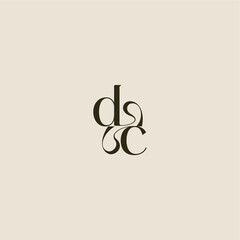 dynamic line monogram logo luxurious concept DC elegant wedding letter