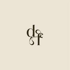 dynamic line monogram logo luxurious concept DF elegant wedding letter