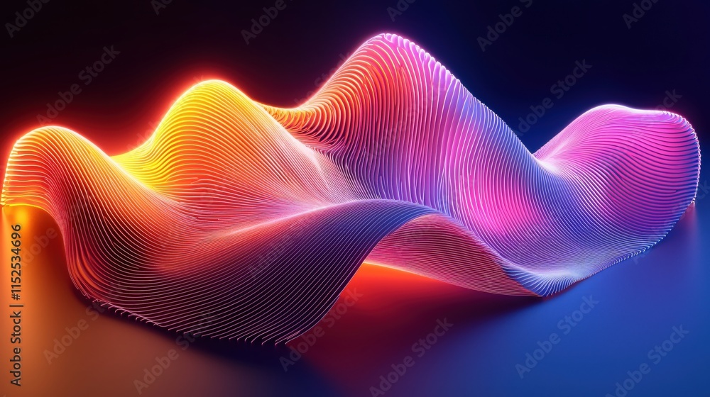 Leinwandbilder abstract waves of colorful light flowing in a smooth curved design