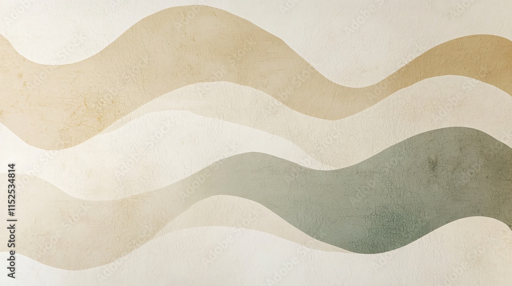 Poster Abstract Wavy Background in Soft Neutral Tones with Textured Finish