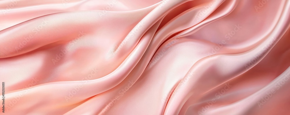 Aufkleber soft and shimmering pink silk fabric draped elegantly with flowing texture