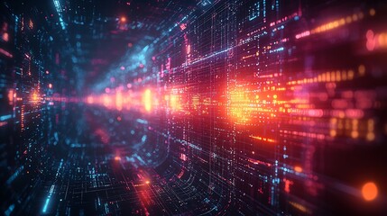 Obraz premium Resource allocation illustrated a flowing system of resource distribution showing capacity planning and optimization in a vibrant digital space