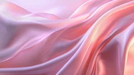 Obraz premium Soft Pink Silky Fabric Draped Elegantly in Gentle Waves and Flowing Textures