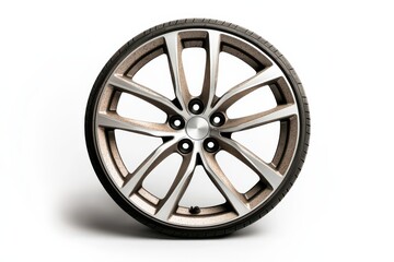 Obraz premium Smooth metallic wheel rim displayed on a light background