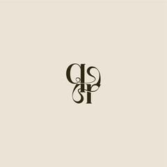 dynamic line monogram logo luxurious concept QR elegant wedding letter