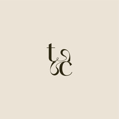 dynamic line monogram logo luxurious concept TC elegant wedding letter