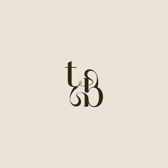 dynamic line monogram logo luxurious concept TB elegant wedding letter