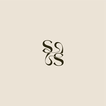 dynamic line monogram logo luxurious concept SS elegant wedding letter
