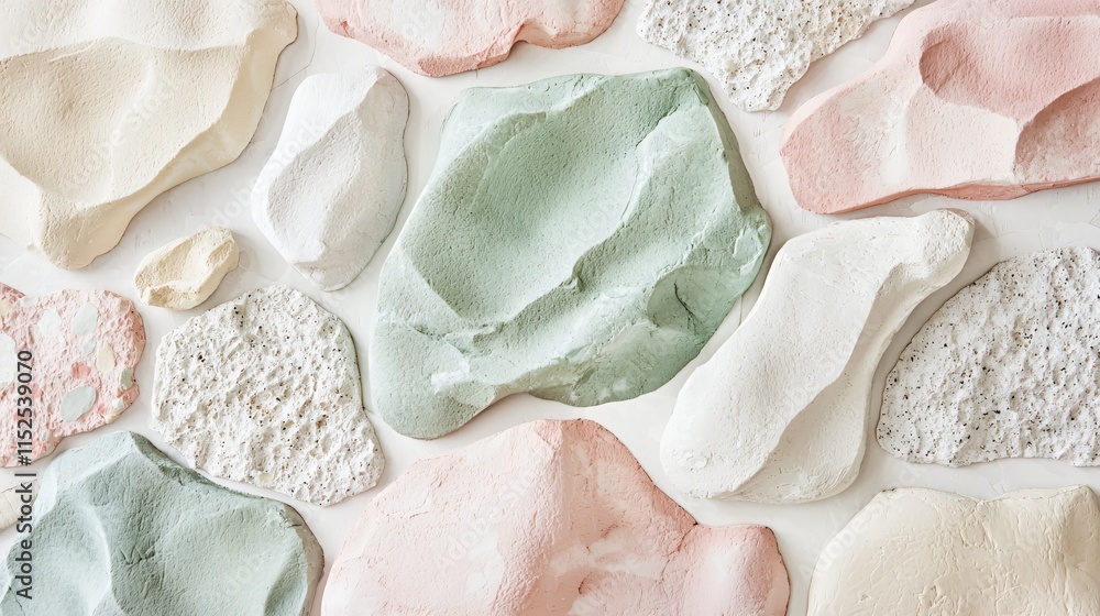 Poster abstract multicolored textured surface with soft curves and natural elements