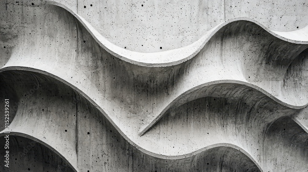 Poster abstract gray concrete wall with curved textures and patterns for modern design