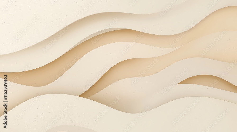 Poster abstract wave pattern in soft neutral tones for modern background design
