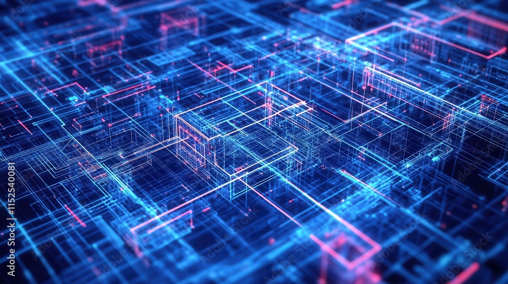 Poster futuristic digital abstract network technology background design