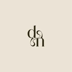 elegant wedding DN luxurious concept dynamic line monogram logo letter