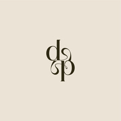 elegant wedding DP luxurious concept dynamic line monogram logo letter
