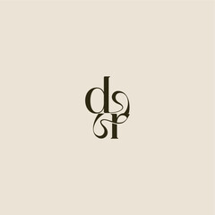 elegant wedding DR luxurious concept dynamic line monogram logo letter