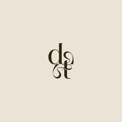 elegant wedding DT luxurious concept dynamic line monogram logo letter