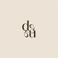 elegant wedding DU luxurious concept dynamic line monogram logo letter